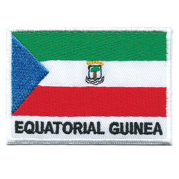 Embroidered iron on national flag of Equatorial Guinea with name text.