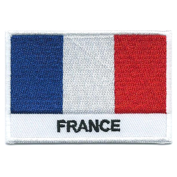 thumbnail interactive-video image 1 of Small French Flag Patch – Iron On Embroidered For Backpacks, Jackets & Clothing 1 of 3