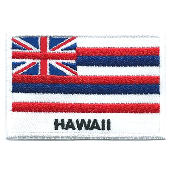 Embroidered iron on state flag of Hawaii with name text