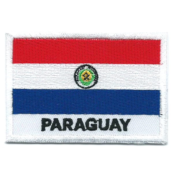 Embroidered iron on national flag of Paraguay with name text