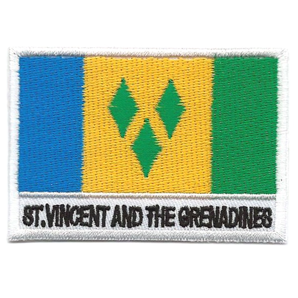 Embroidered iron on national flag of Saint Vincent and the Grenadines with name text