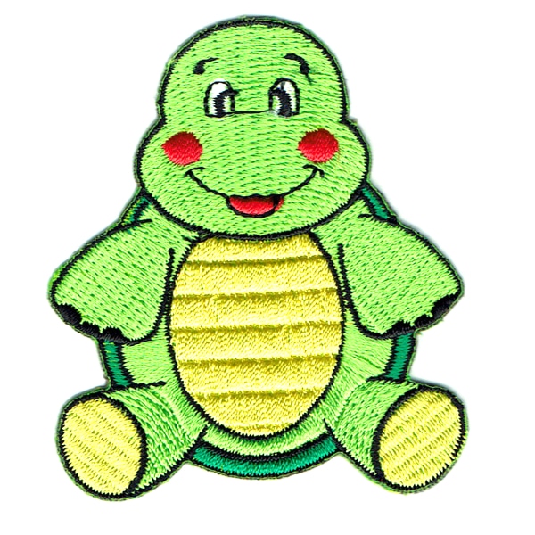 Iron on embroidered green baby turtle patch