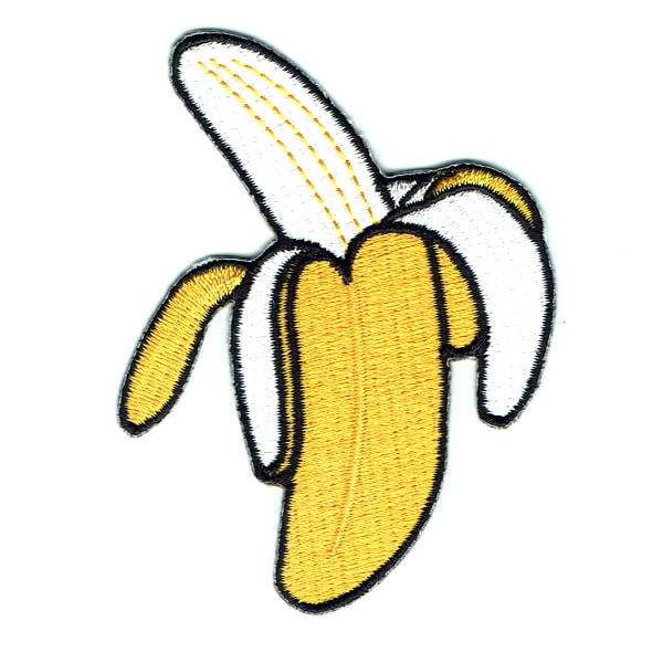 Iron on embroidered peeled banana patch