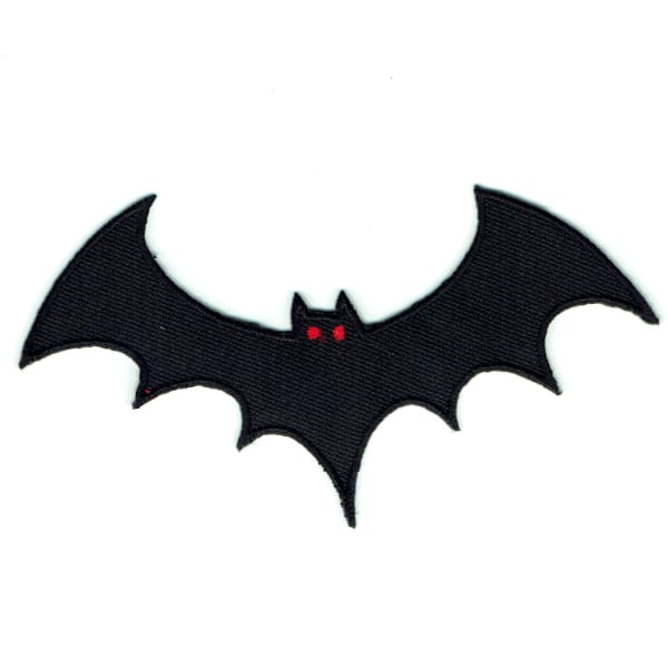 Iron on embroidered black bat patch