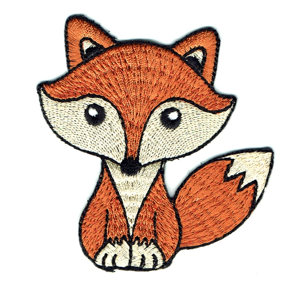 Iron on embroidered brown fox patch