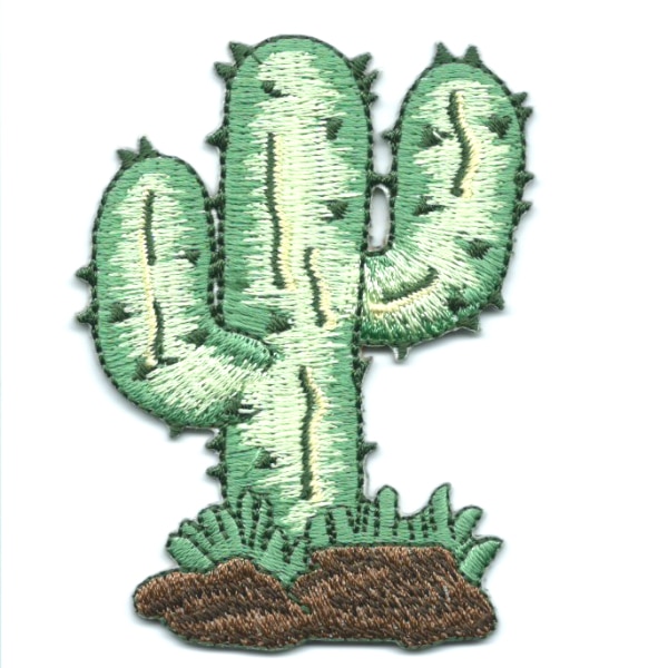 Iron on embroidered cactus patch