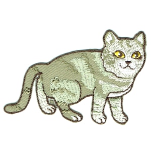 Iron on embroidered cat patch