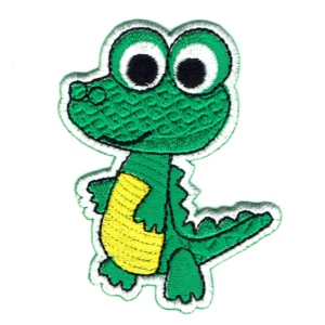 Iron on embroidered baby crocodile patch
