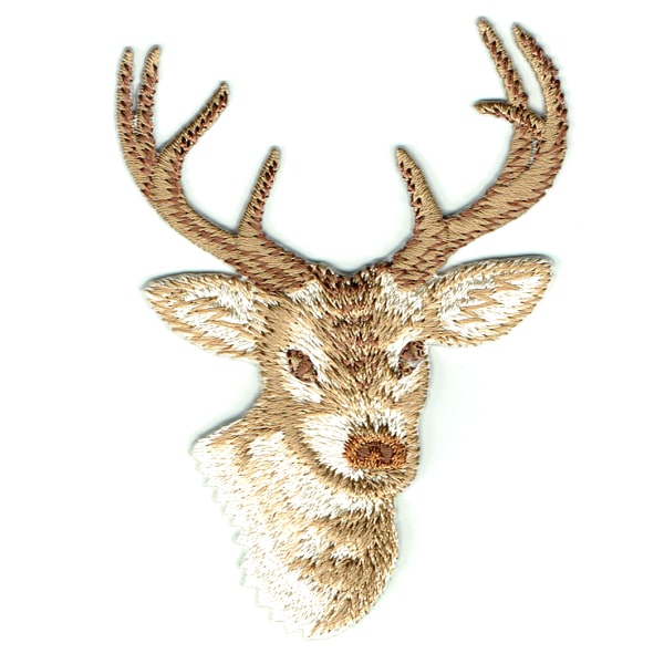 Iron on embroidered deer head patch