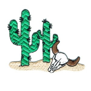 Iron on embroidered desert cactus patch