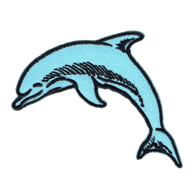 Iron on embroidered dolphin patch