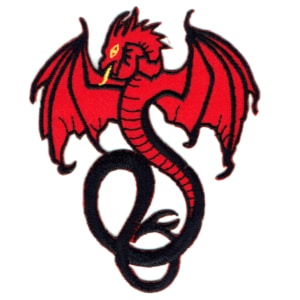Iron on embroidered red dragon patch patch