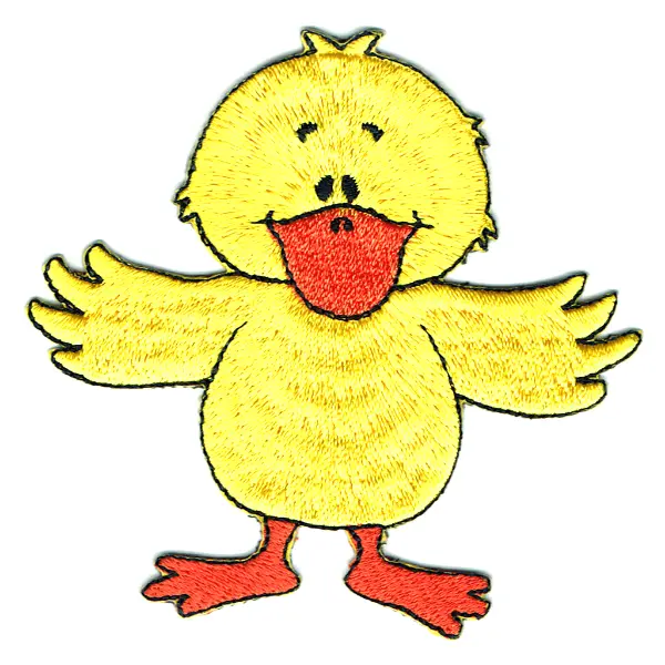 Iron on embroidered yellow duck patch