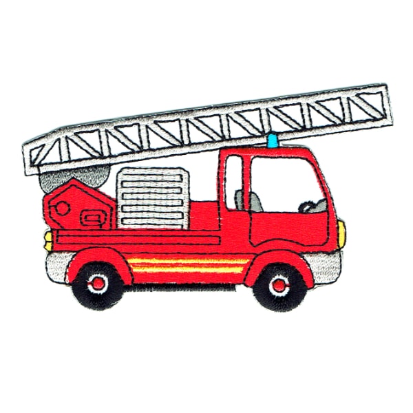 Iron on embroidered red fire engine patch