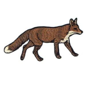 Iron on embroidered brown wild fox patch