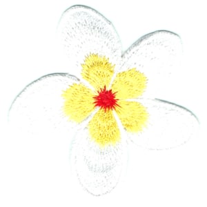 Iron on embroidered yellow frangipani patch