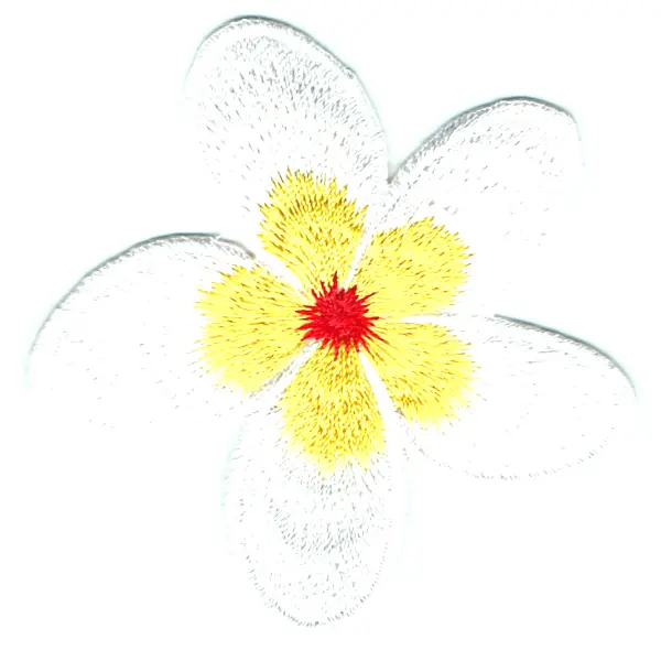 Iron on embroidered yellow frangipani patch