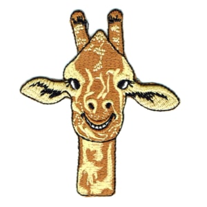 Iron on embroidered giraffe head patch