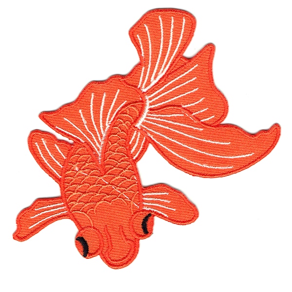 Iron on embroidered orange goldfish patch