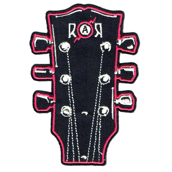 Iron on embroidered guitar head patch
