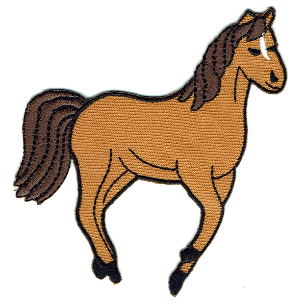 Iron on embroidered brown horse patch