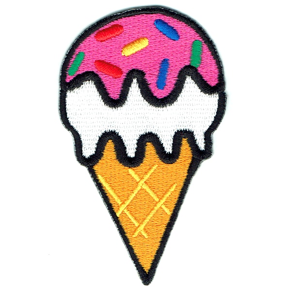 Iron on embroidered ice cream cone patch