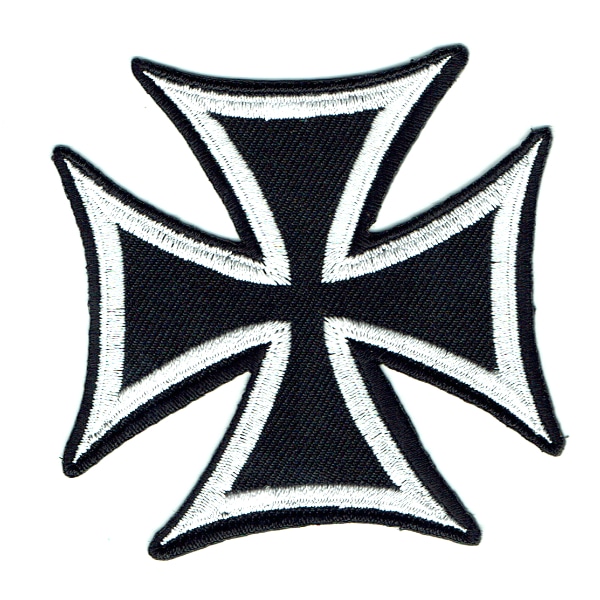 Iron on embroidered black iron cross patch