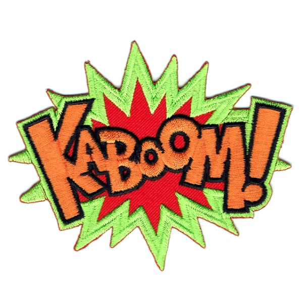 Iron on embroidered kaboom patch