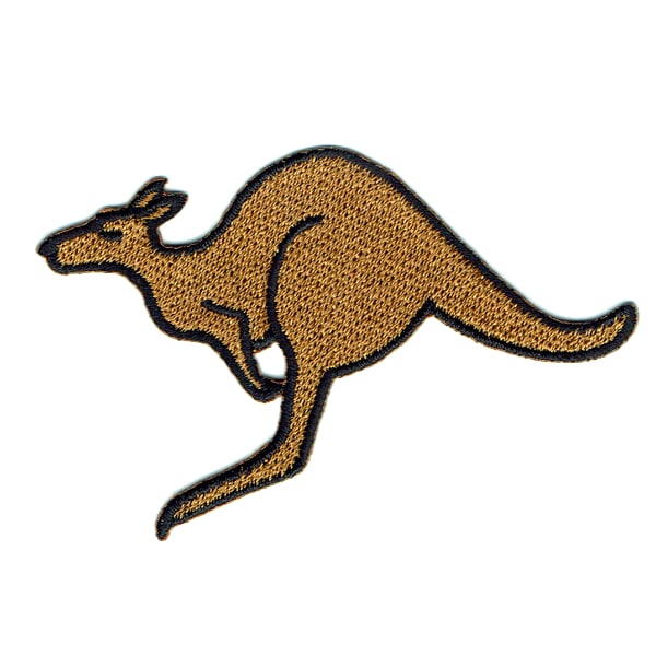 Iron on embroidered jumping kangaroo patch