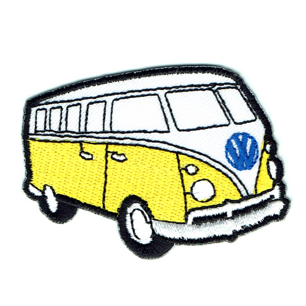 Iron on embroidered yellow kombi van patch