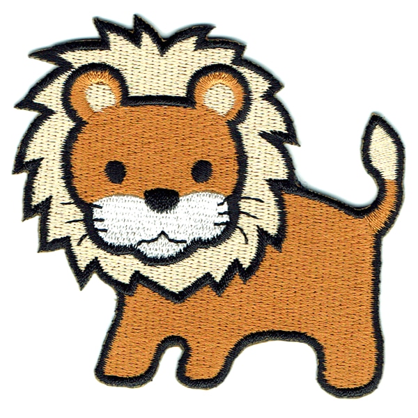 Iron on embroidered cute kids lion patch