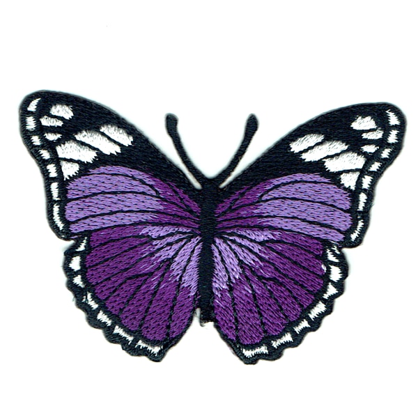 Iron on embroidered purple monarch butterfly patch