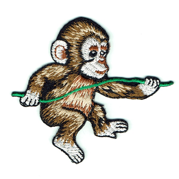 Iron on embroidered baby monkey patch