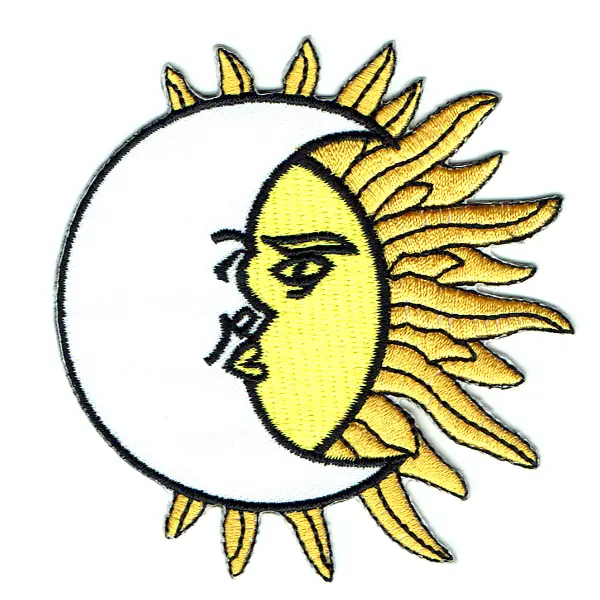 Iron on embroidered moon sun patch