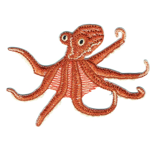 Iron on embroidered octopus patch