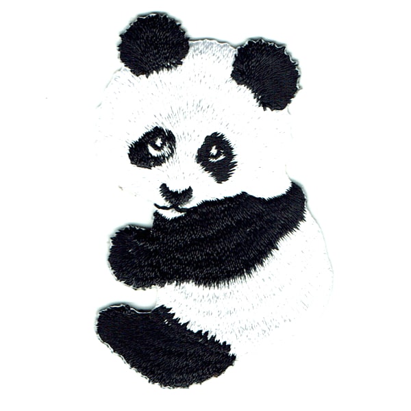 Iron on embroidered panda cub patch