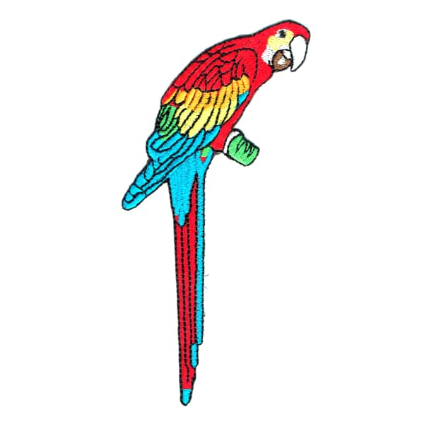 Iron on embroidered colourful parrot bird patch