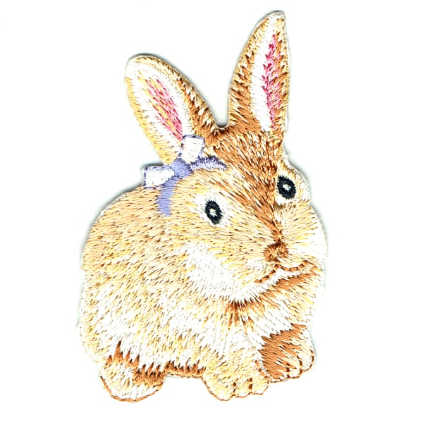 Iron on embroidered rabbit patch