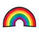 Iron on embroidered rainbow patch