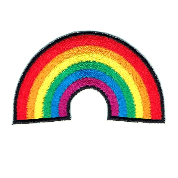 Iron on embroidered rainbow patch