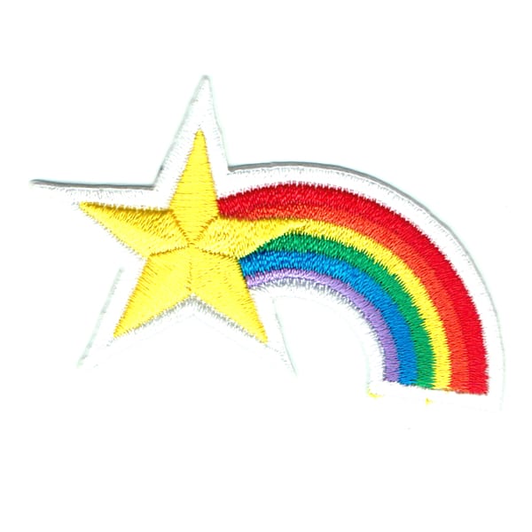 Iron on embroidered rainbow star patch