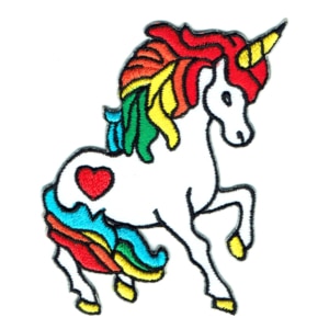 Iron on embroidered rainbow unicorn patch