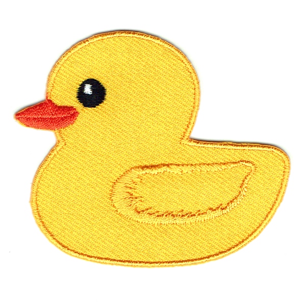 Iron on embroidered yellow rubber duck patch