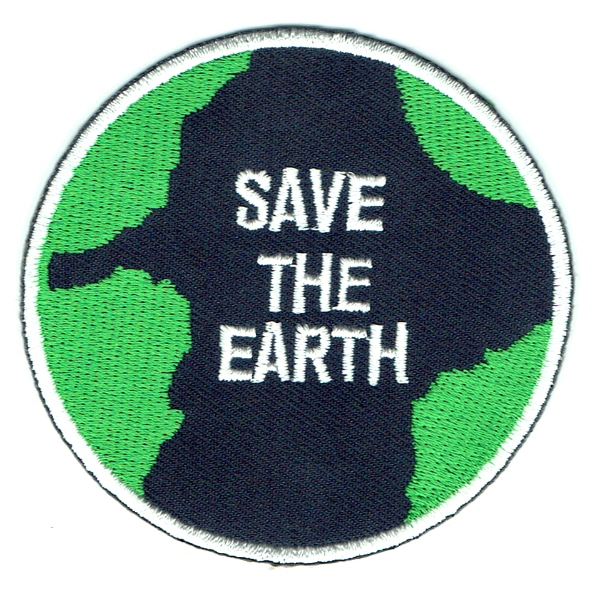 Iron on embroidered round save the earth iron on patch