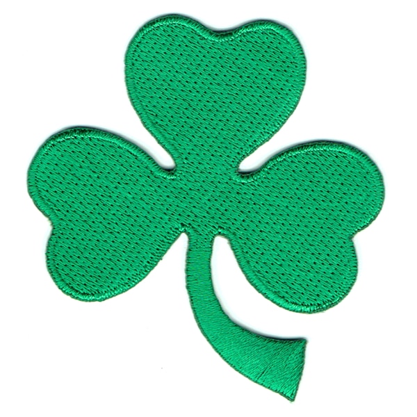 Iron on embroidered green shamrock patch