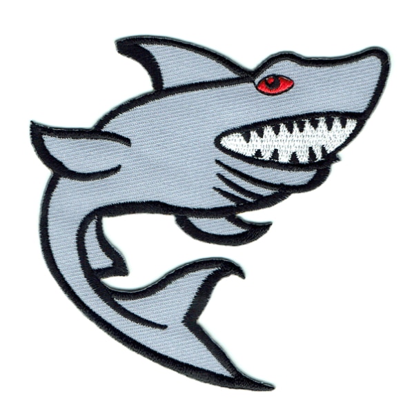Iron on embroidered shark patch