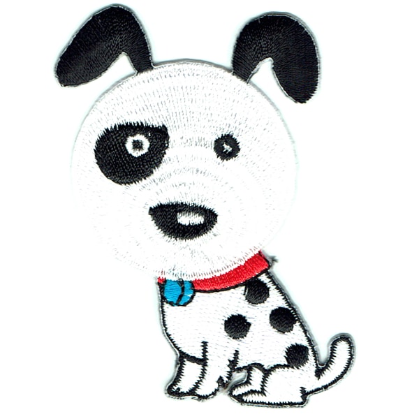 Iron on embroidered spotty dog patch