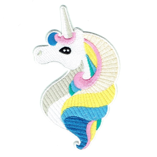Iron on embroidered unicorn portrait patch
