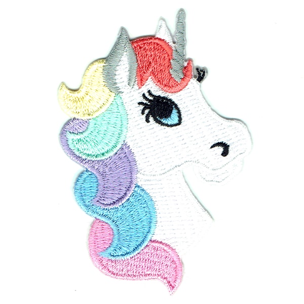 Iron on embroidered cute unicorn head patch