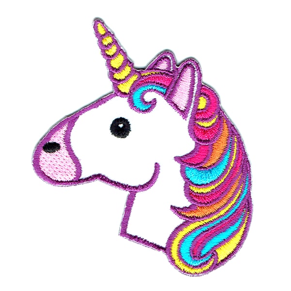 Iron on embroidered unicorn head patch